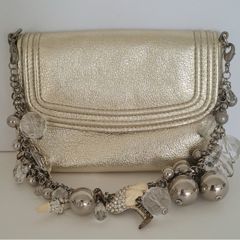 Chic Silver Women's Clutch with Chain Detail